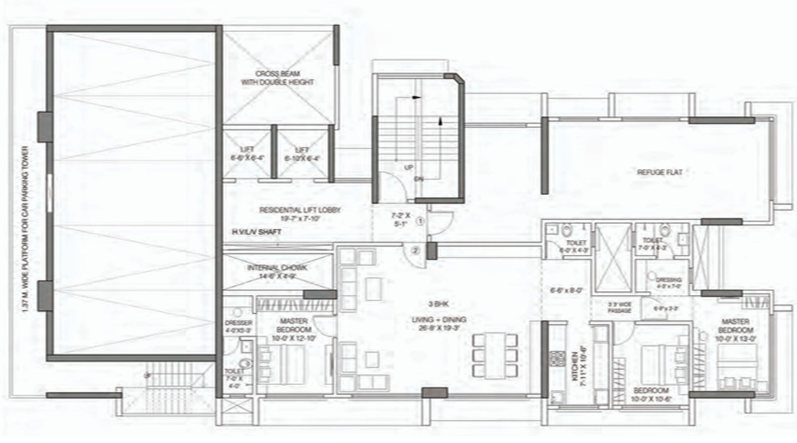 Anmol-Residency-Typical-Floor-Plan-Refuge-FLoor